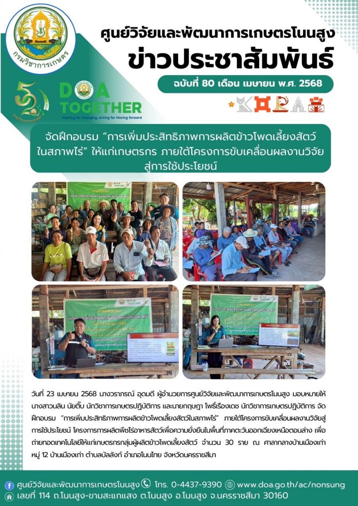 จดหมายข่าวฉบับที่ 80 ประจำเดือน เมษายน 2568